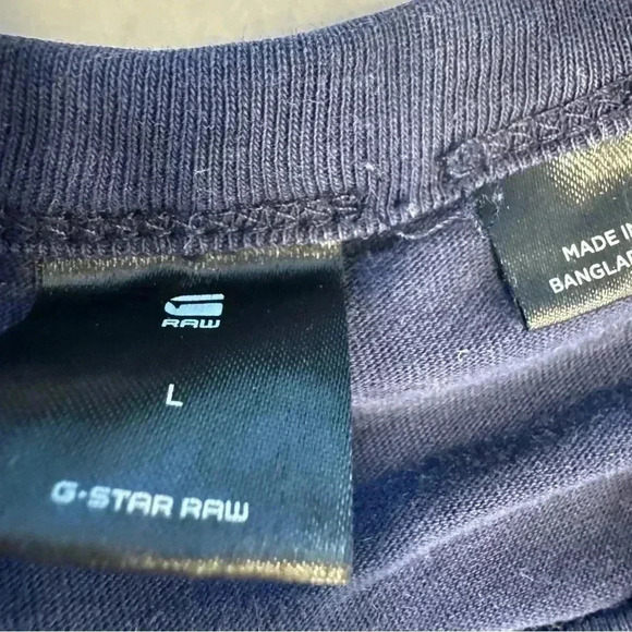 G Star Raw Men’s Navy Blue Short Sleeve Tee Shirt Size L - Picture 3 of 7